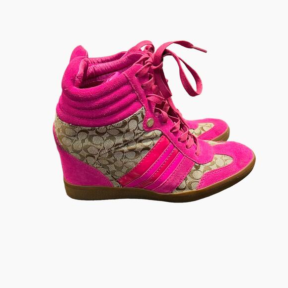 Coach Alara Wedge Sneakers in Pink Women’s Size 7.5M - Picture 2 of 10